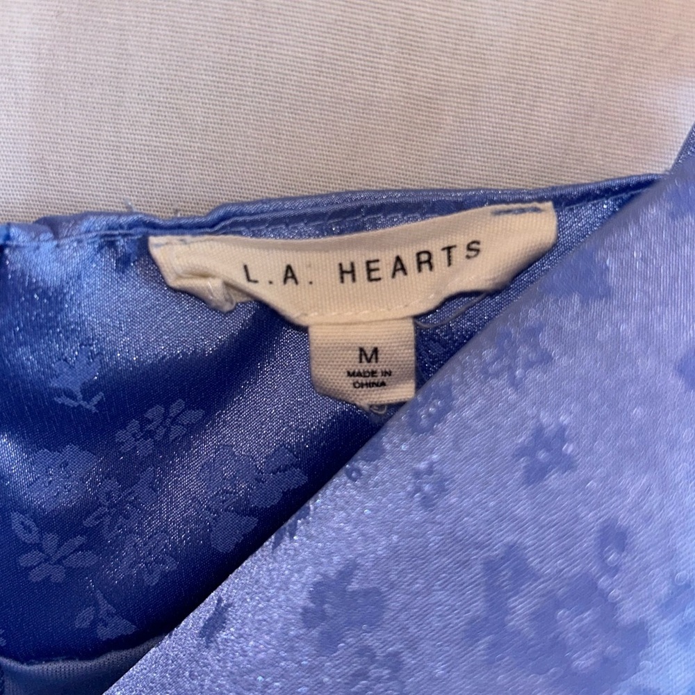 LA Hearts Blue Satin Dress - Picture 3 of 3